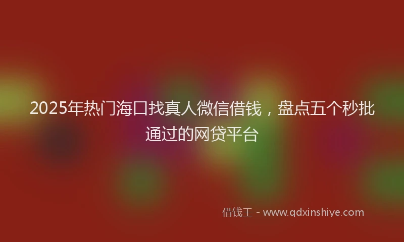 2025年热门海口找真人微信借钱，盘点五个秒批通过的网贷平台
