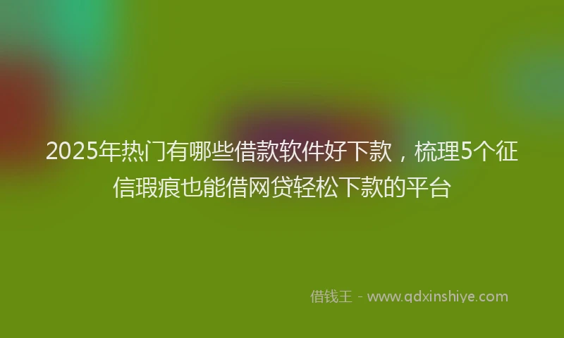 2025年热门有哪些借款软件好下款，梳理5个征信瑕疵也能借网贷轻松下款的平台