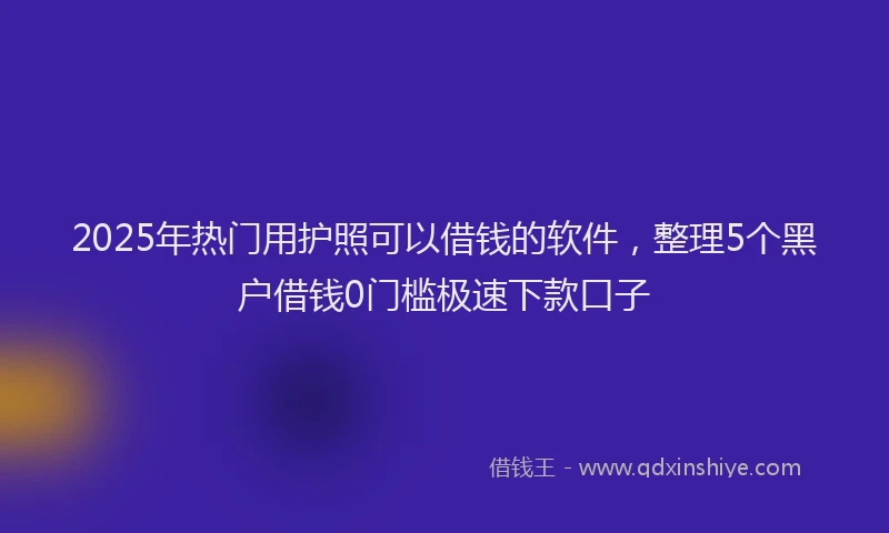 2025年热门用护照可以借钱的软件，整理5个黑户借钱0门槛极速下款口子