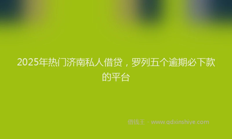 2025年热门济南私人借贷，罗列五个逾期必下款的平台