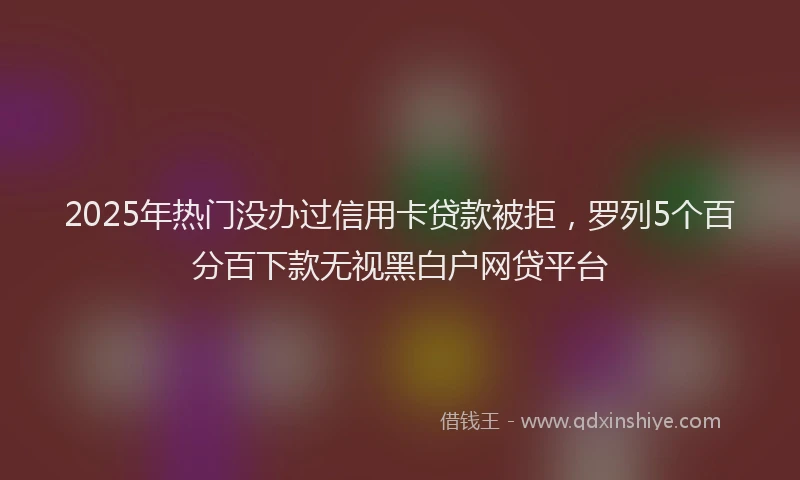 2025年热门没办过信用卡贷款被拒，罗列5个百分百下款无视黑白户网贷平台