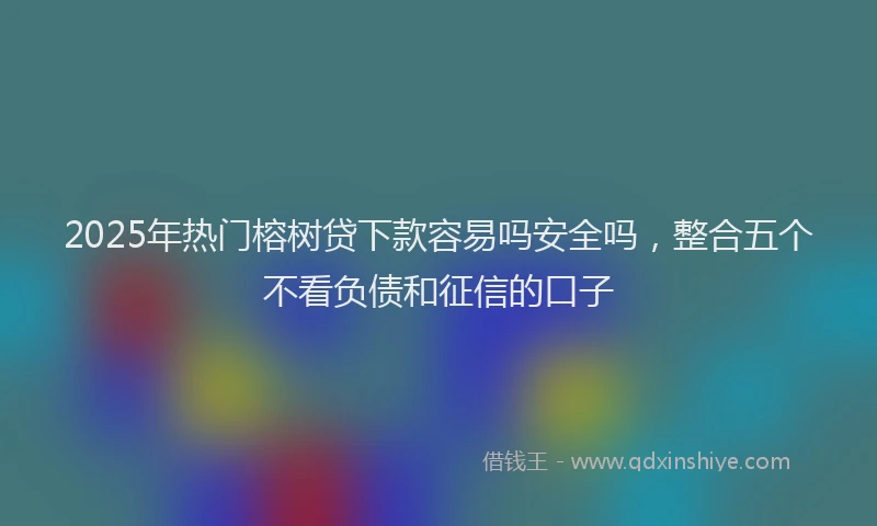 2025年热门榕树贷下款容易吗安全吗，整合五个不看负债和征信的口子