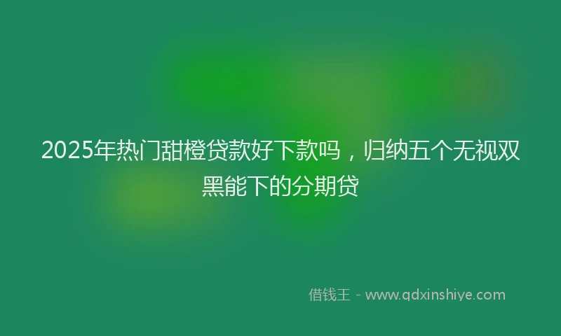 2025年热门甜橙贷款好下款吗，归纳五个无视双黑能下的分期贷