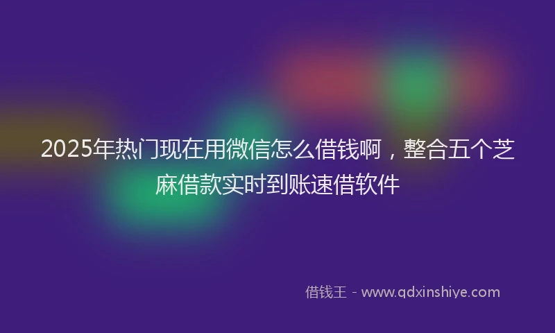 2025年热门现在用微信怎么借钱啊，整合五个芝麻借款实时到账速借软件
