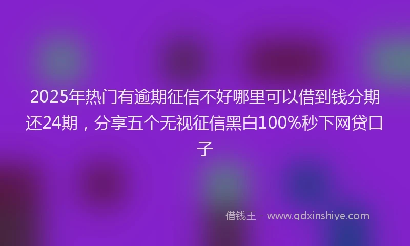 2025年热门有逾期征信不好哪里可以借到钱分期还24期，分享五个无视征信黑白100%秒下网贷口子
