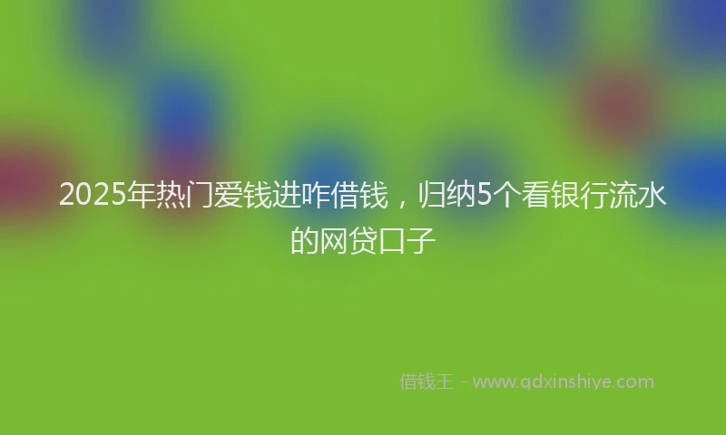 2025年热门爱钱进咋借钱，归纳5个看银行流水的网贷口子