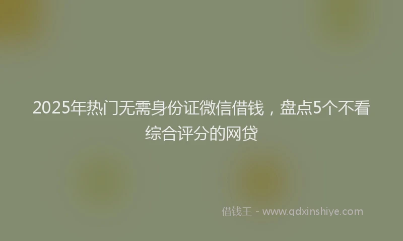 2025年热门无需身份证微信借钱，盘点5个不看综合评分的网贷