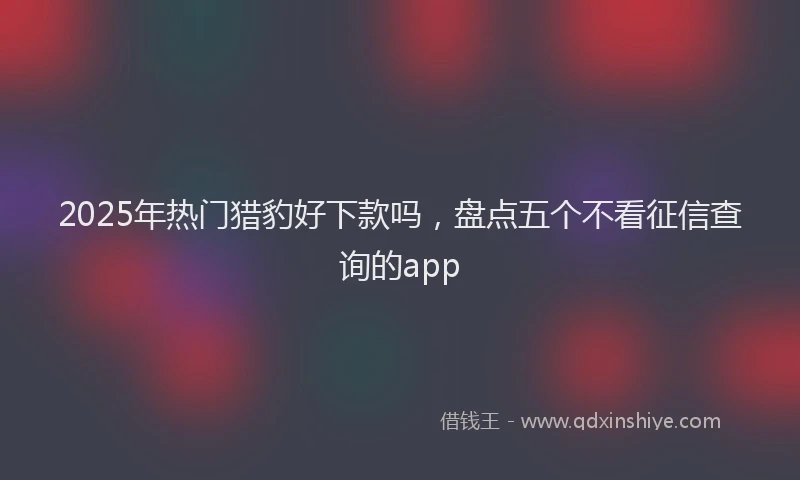2025年热门猎豹好下款吗，盘点五个不看征信查询的app
