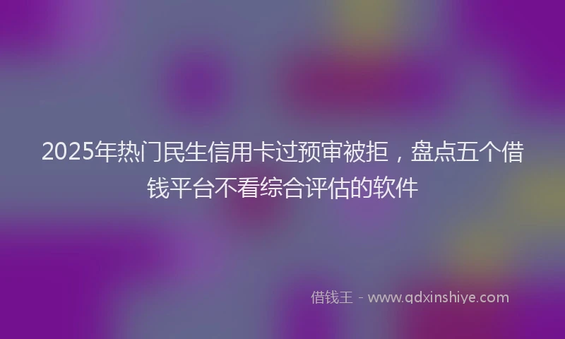 2025年热门民生信用卡过预审被拒，盘点五个借钱平台不看综合评估的软件