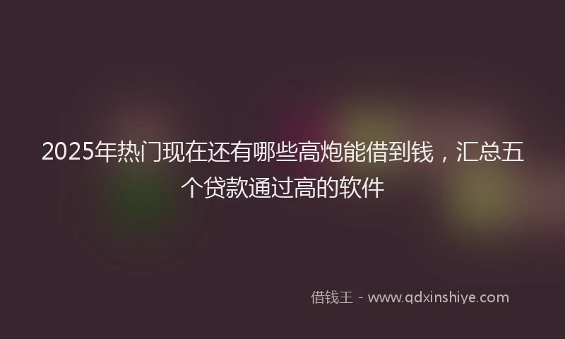 2025年热门现在还有哪些高炮能借到钱，汇总五个贷款通过高的软件