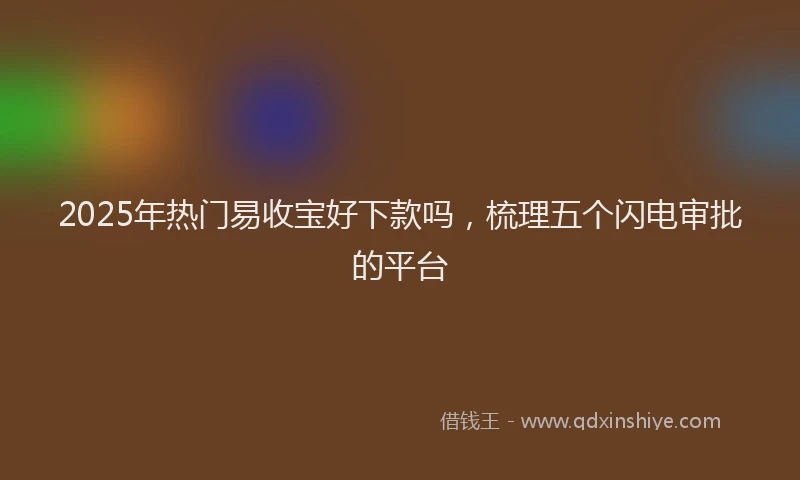 2025年热门易收宝好下款吗，梳理五个闪电审批的平台