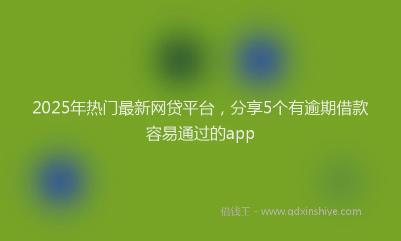 2025年热门最新网贷平台，分享5个有逾期借款容易通过的app