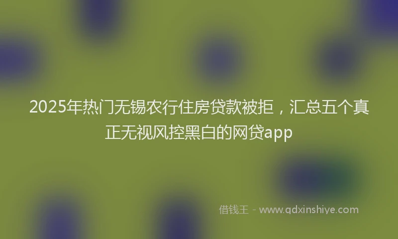 2025年热门无锡农行住房贷款被拒，汇总五个真正无视风控黑白的网贷app