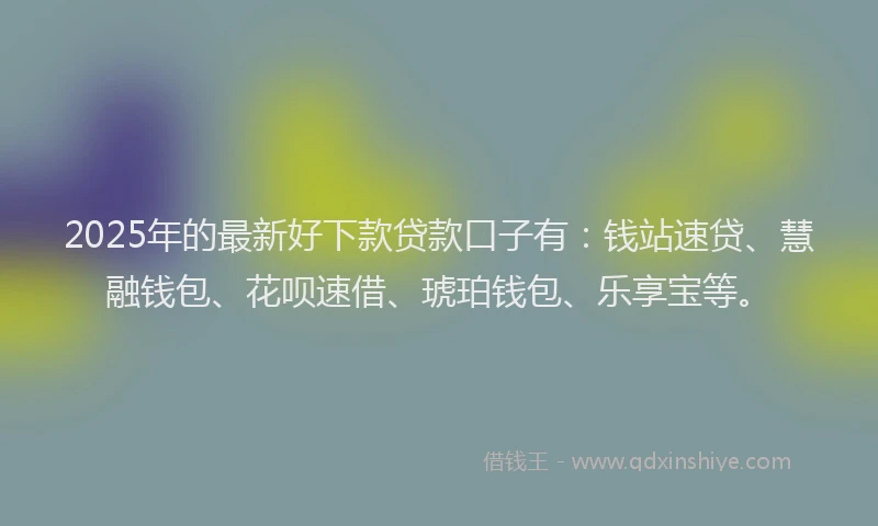 2025年的最新好下款贷款口子有：钱站速贷、慧融钱包、花呗速借、琥珀钱包、乐享宝等。
