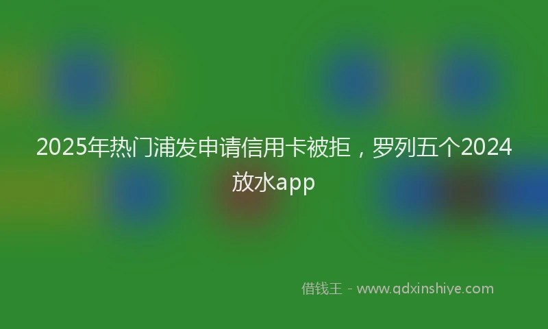 2025年热门浦发申请信用卡被拒，罗列五个2024放水app