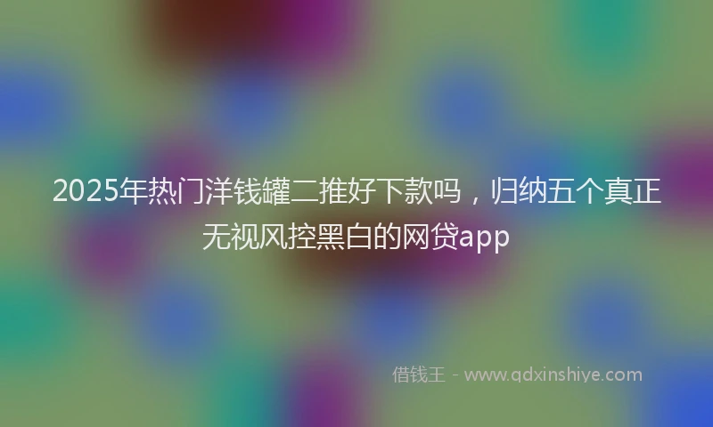 2025年热门洋钱罐二推好下款吗，归纳五个真正无视风控黑白的网贷app