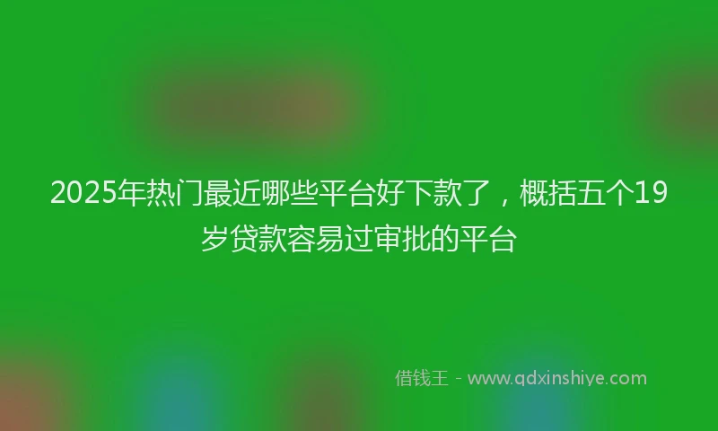 2025年热门最近哪些平台好下款了，概括五个19岁贷款容易过审批的平台