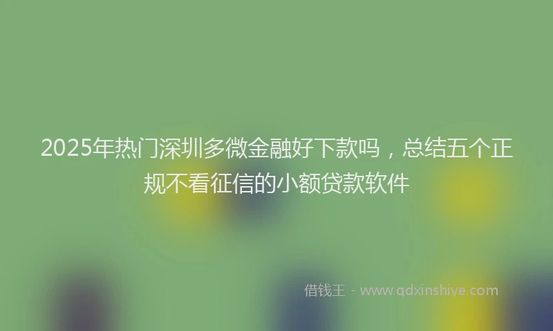 2025年热门深圳多微金融好下款吗，总结五个正规不看征信的小额贷款软件