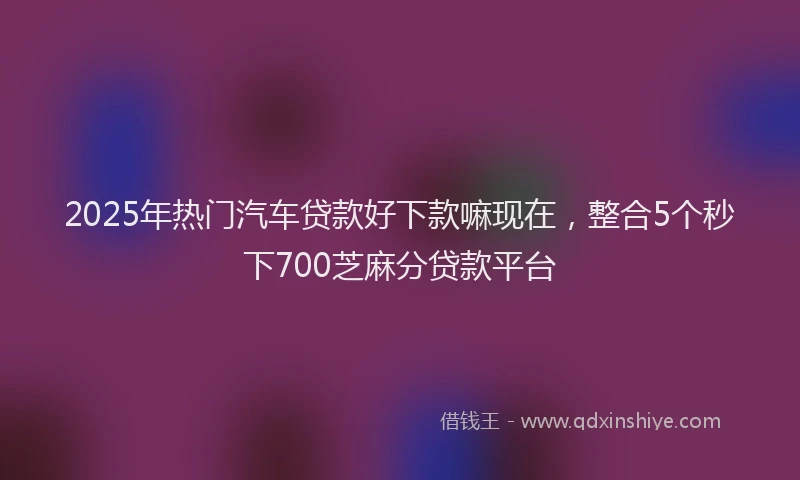 2025年热门汽车贷款好下款嘛现在，整合5个秒下700芝麻分贷款平台