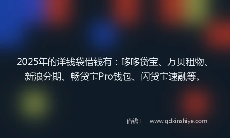 2025年的洋钱袋借钱有：哆哆贷宝、万贝租物、新浪分期、畅贷宝Pro钱包、闪贷宝速融等。