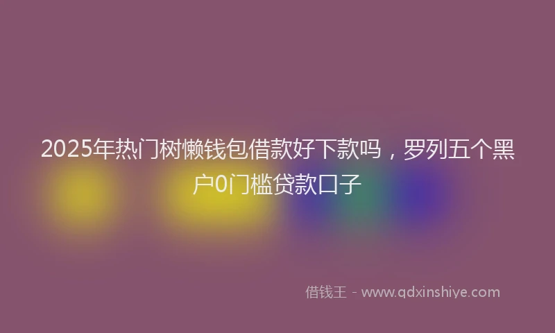 2025年热门树懒钱包借款好下款吗，罗列五个黑户0门槛贷款口子
