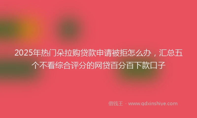 2025年热门朵拉购贷款申请被拒怎么办，汇总五个不看综合评分的网贷百分百下款口子