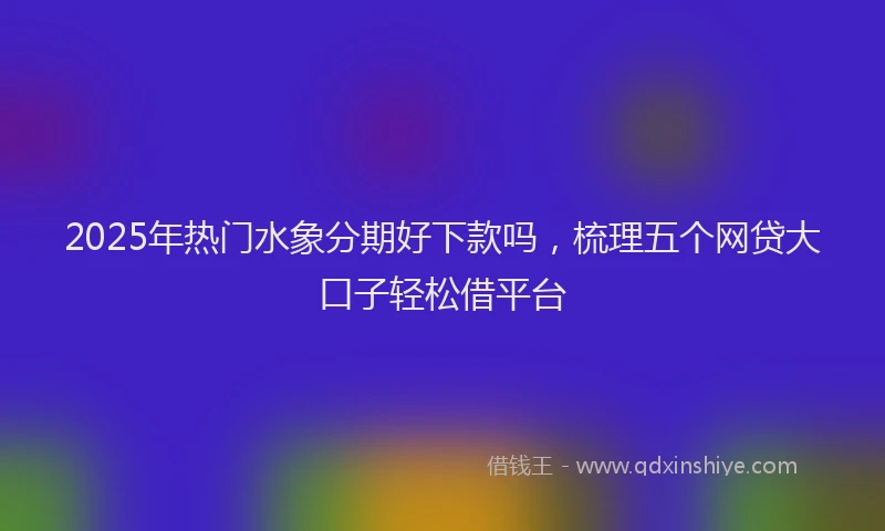 2025年热门水象分期好下款吗，梳理五个网贷大口子轻松借平台