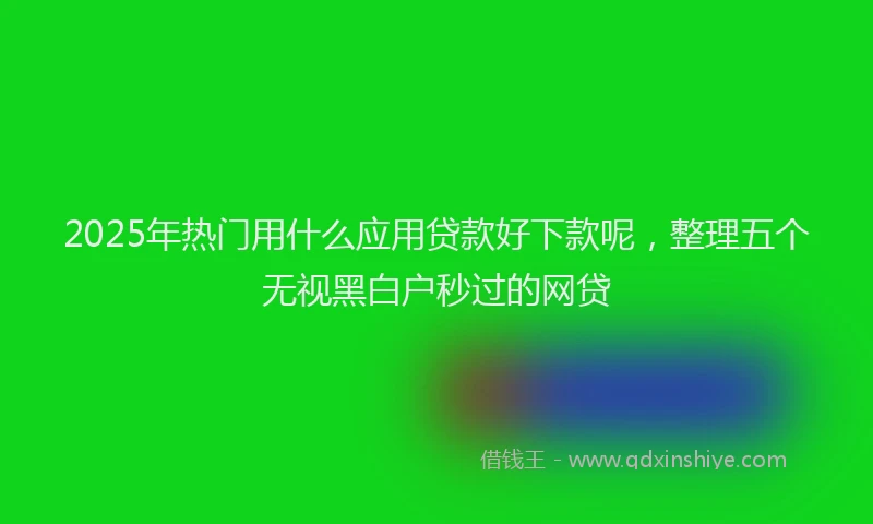 2025年热门用什么应用贷款好下款呢，整理五个无视黑白户秒过的网贷