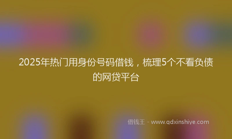 2025年热门用身份号码借钱，梳理5个不看负债的网贷平台