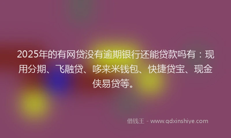 2025年的有网贷没有逾期银行还能贷款吗有：现用分期、飞融贷、哆来米钱包、快捷贷宝、现金侠易贷等。