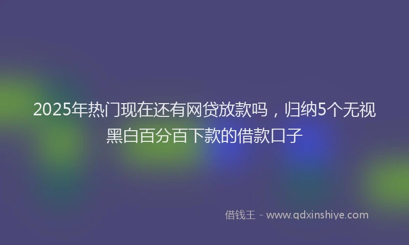 2025年热门现在还有网贷放款吗，归纳5个无视黑白百分百下款的借款口子