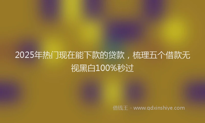 2025年热门现在能下款的贷款，梳理五个借款无视黑白100%秒过