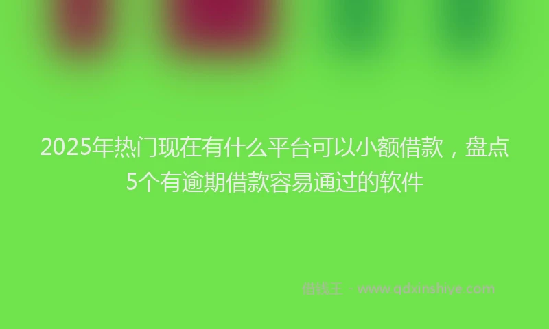 2025年热门现在有什么平台可以小额借款，盘点5个有逾期借款容易通过的软件