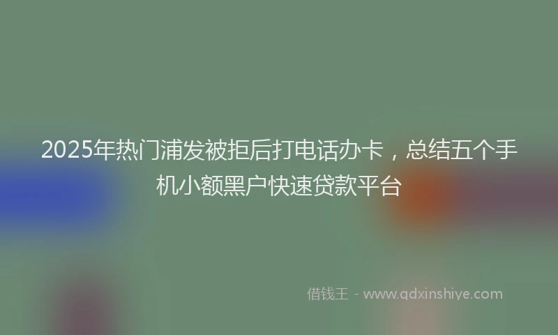 2025年热门浦发被拒后打电话办卡，总结五个手机小额黑户快速贷款平台