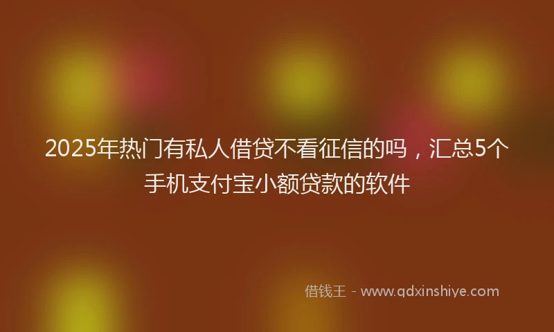 2025年热门有私人借贷不看征信的吗，汇总5个手机支付宝小额贷款的软件