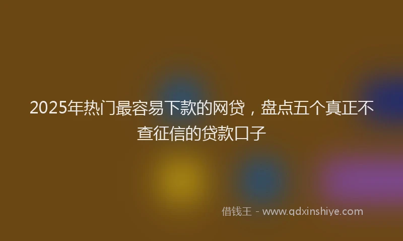 2025年热门最容易下款的网贷，盘点五个真正不查征信的贷款口子