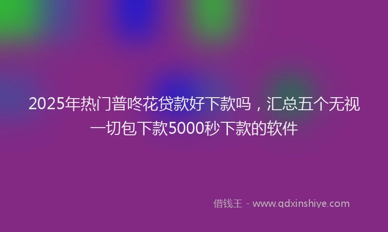 2025年热门普咚花贷款好下款吗，汇总五个无视一切包下款5000秒下款的软件
