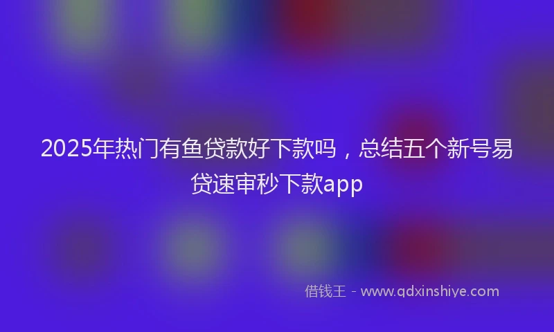 2025年热门有鱼贷款好下款吗，总结五个新号易贷速审秒下款app