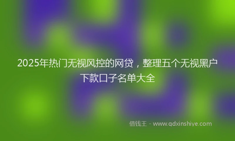 2025年热门无视风控的网贷，整理五个无视黑户下款口子名单大全