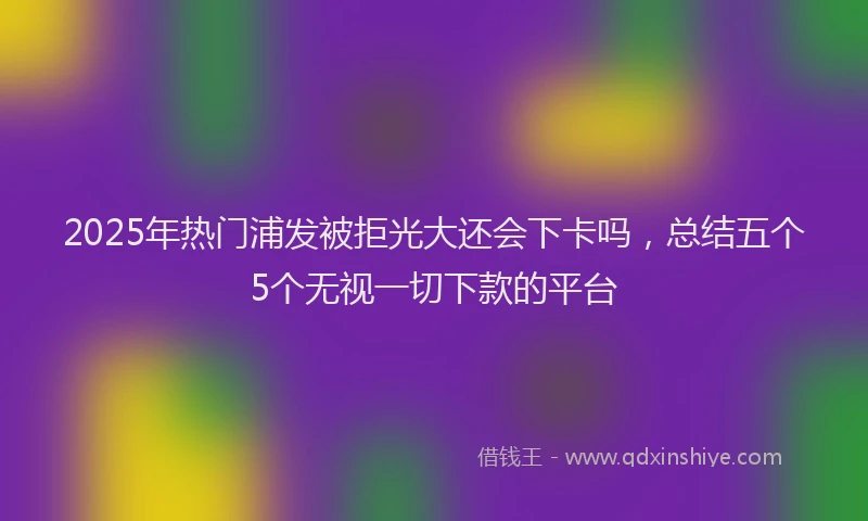 2025年热门浦发被拒光大还会下卡吗，总结五个5个无视一切下款的平台