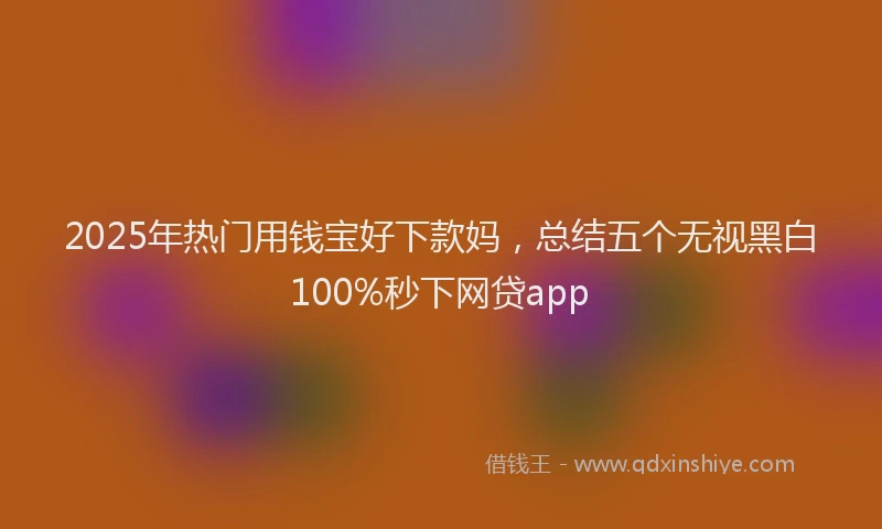 2025年热门用钱宝好下款妈，总结五个无视黑白100%秒下网贷app