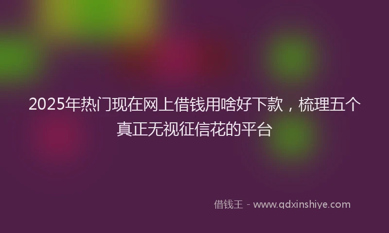 2025年热门现在网上借钱用啥好下款，梳理五个真正无视征信花的平台