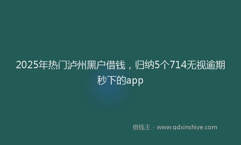 2025年热门泸州黑户借钱，归纳5个714无视逾期秒下的app