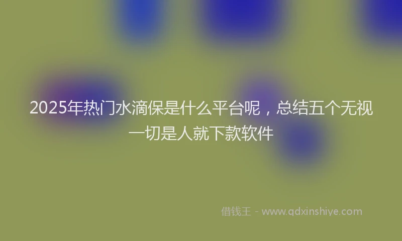 2025年热门水滴保是什么平台呢，总结五个无视一切是人就下款软件