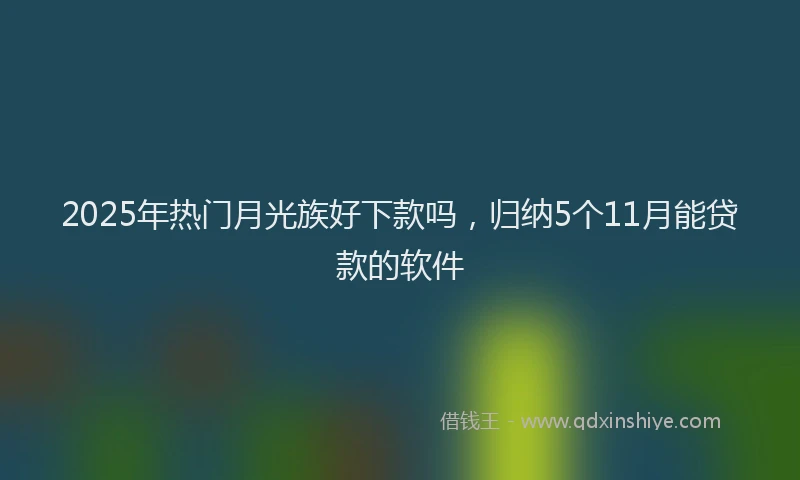 2025年热门月光族好下款吗，归纳5个11月能贷款的软件