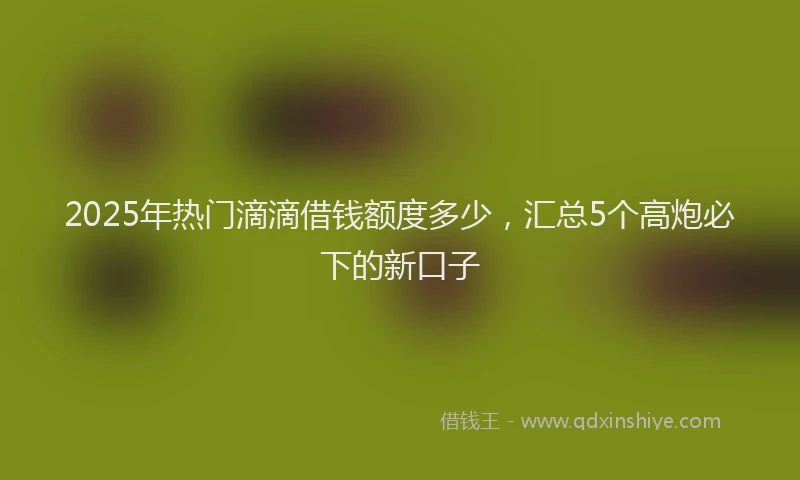 2025年热门滴滴借钱额度多少，汇总5个高炮必下的新口子