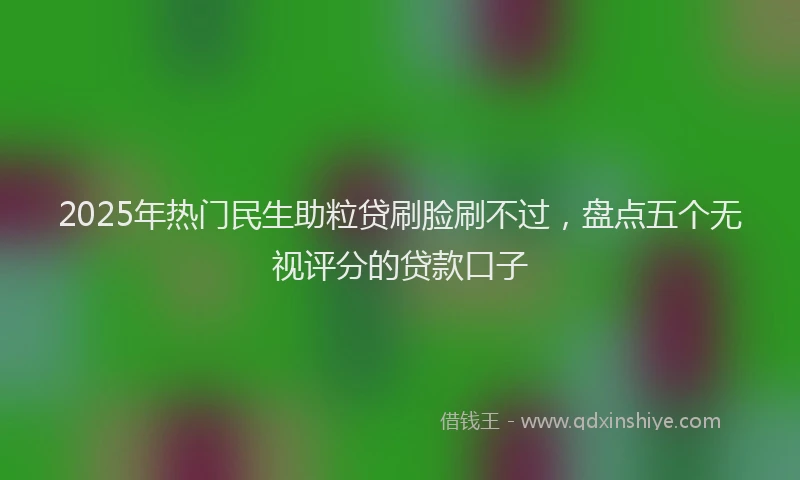 2025年热门民生助粒贷刷脸刷不过，盘点五个无视评分的贷款口子