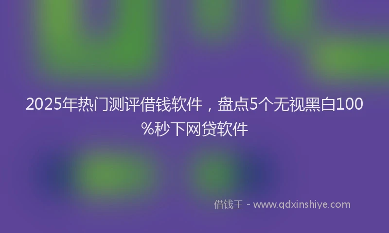 2025年热门测评借钱软件，盘点5个无视黑白100%秒下网贷软件