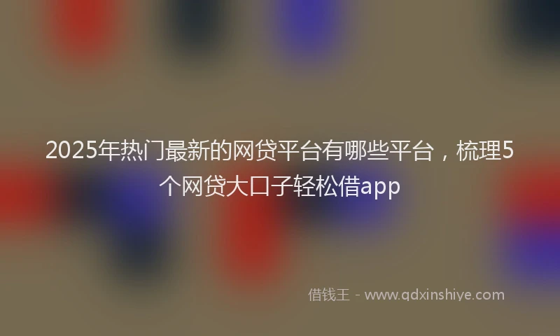 2025年热门最新的网贷平台有哪些平台，梳理5个网贷大口子轻松借app