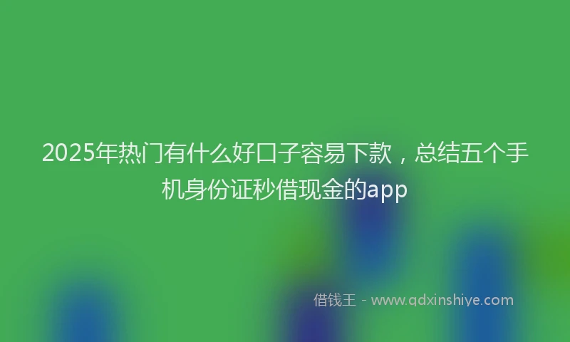 2025年热门有什么好口子容易下款，总结五个手机身份证秒借现金的app